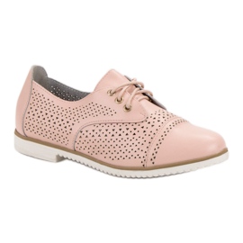 Mazaro Zapatos de cuero calados rosado 5