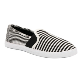 SHELOVET Slipons a rayas blanco negro 3