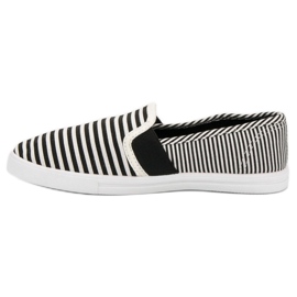 SHELOVET Slipons a rayas blanco negro 4
