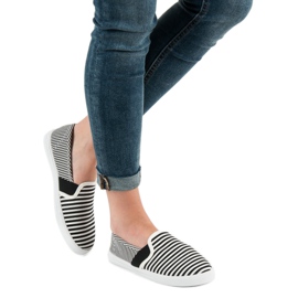 SHELOVET Slipons a rayas blanco negro 5