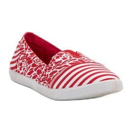 Sweet Shoes Slipons con patrón blanco rojo 1