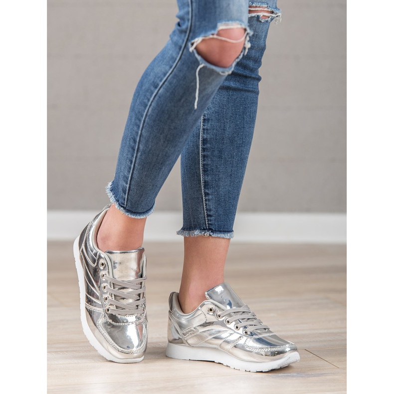 SHELOVET Calzado deportivo lacado gris 1