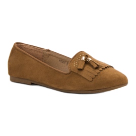 SHELOVET Mocasines con flecos marrón 3