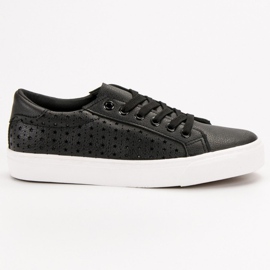 J. Star Zapatillas negras caladas negro 2