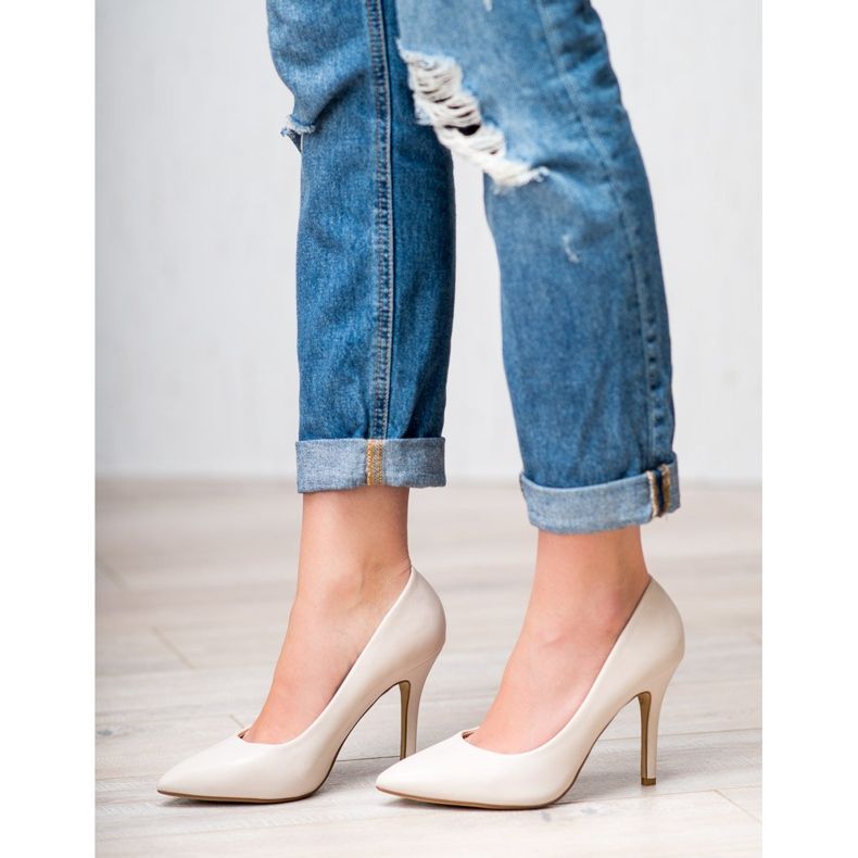 SHELOVET Tacones beige 2