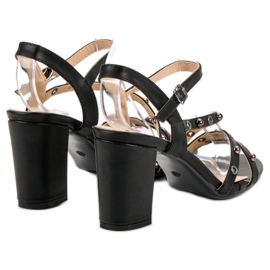 Jumex Sandalias en una barra negro 4