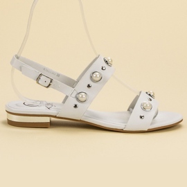 Kylie Sandalias planas cómodas blanco 4