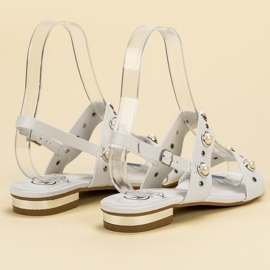 Kylie Sandalias planas cómodas blanco 1