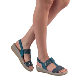 Kylie Sandalias en la plataforma azul 1