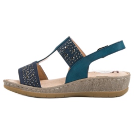 Kylie Sandalias en la plataforma azul 6