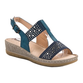 Kylie Sandalias en la plataforma azul 7
