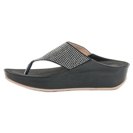 Kylie Chanclas de cuña negro 6