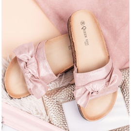 Queen Vivi Pantuflas Casuales Con Brillo rosado 5