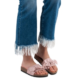 Queen Vivi Pantuflas Casuales Con Brillo rosado 3