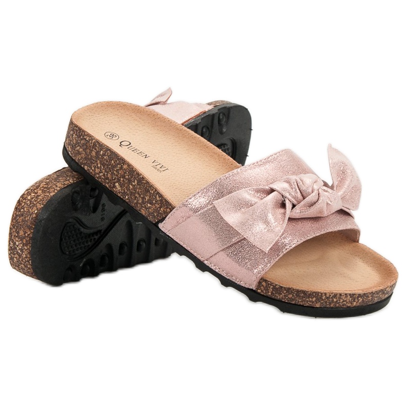 Queen Vivi Pantuflas Casuales Con Brillo rosado 1
