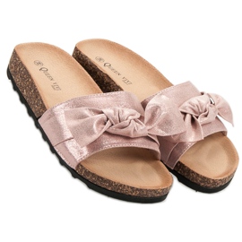 Queen Vivi Pantuflas Casuales Con Brillo rosado 2