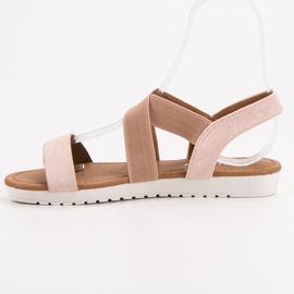 EXQUILY Sandalias cómodas con una banda elástica rosado 4