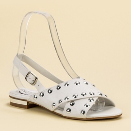 Kylie Sandalias blancas abrochadas con hebilla blanco 2
