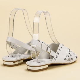 Kylie Sandalias blancas abrochadas con hebilla blanco 3