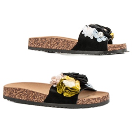 Cm Paris Zapatillas Con Flores negro 7