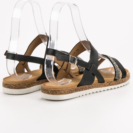 SHELOVET Sandalias Con Circonita negro 6