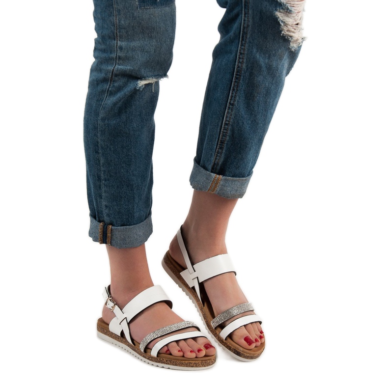 SHELOVET Sandalias Con Circonita blanco 2 SHELOVET Sandalias Con Circonita blanco 2