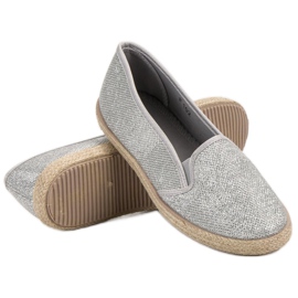 SHELOVET Zapatillas plateadas sin cordones gris 1