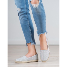 SHELOVET Zapatillas plateadas sin cordones gris 2