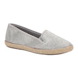 SHELOVET Zapatillas plateadas sin cordones gris 4