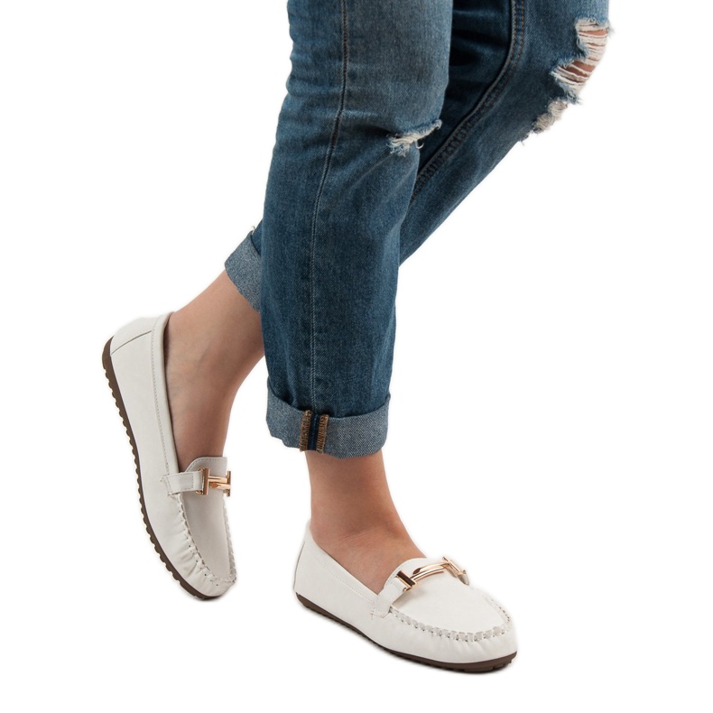 Top Shoes Mocasines blancos de mujer 2