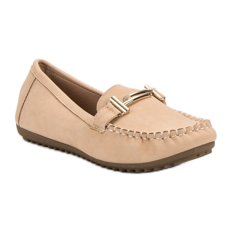 Top Shoes Mocasines beige de mujer 1