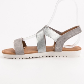 EXQUILY Sandalias de plata con borrador gris 6