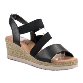 SHELOVET Sandalias sin cordones en cuña negro 3