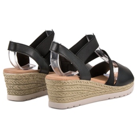 SHELOVET Sandalias sin cordones en cuña negro 4