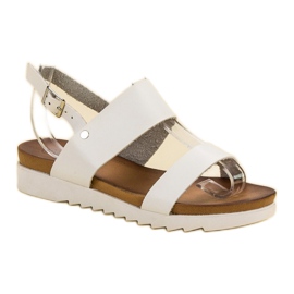 Best Shoes Sandalias planas blancas blanco 3