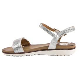 Ch. Creation Sandalias brillantes gris 5