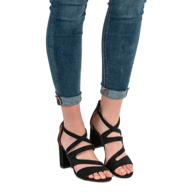 Evento Sandalias de gamuza en una barra negro 2