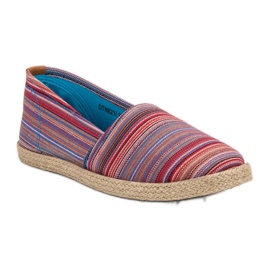 McKey Alpargatas Rayas marrón rojo azul 3