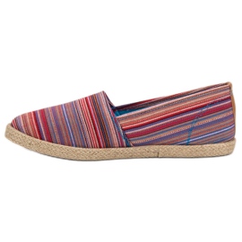 McKey Alpargatas Rayas marrón rojo azul 4