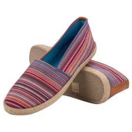 McKey Alpargatas Rayas marrón rojo azul 5