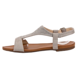 SHELOVET Sandalias con cristales gris 1 SHELOVET Sandalias con cristales gris 1