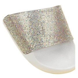 Bella Star Pantuflas Con Circonita Cúbica blanco 7