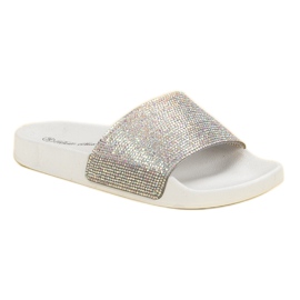 Bella Star Pantuflas Con Circonita Cúbica blanco 4