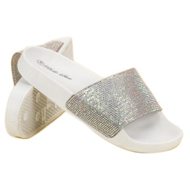 Bella Star Pantuflas Con Circonita Cúbica blanco 5