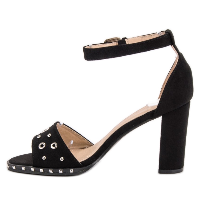 SHELOVET Sandalias con diamantes de imitación negro 2 SHELOVET Sandalias con diamantes de imitación negro 2