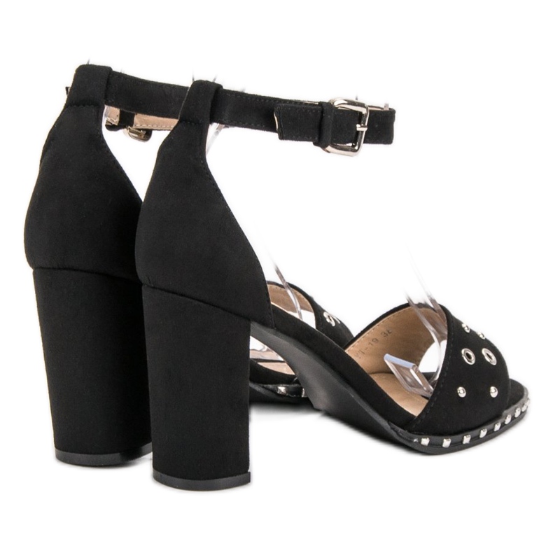 SHELOVET Sandalias con diamantes de imitación negro 1 SHELOVET Sandalias con diamantes de imitación negro 1