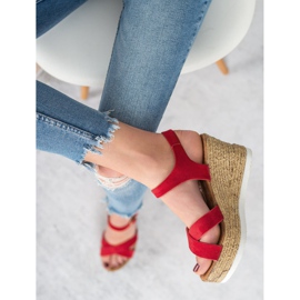 JESSY ROSS Sandalias de ante rojas rojo 3