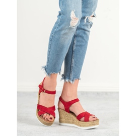JESSY ROSS Sandalias de ante rojas rojo 6