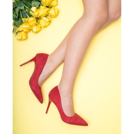 Jumex Tacones de ante rojo 3