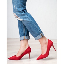 Jumex Tacones de ante rojo 1
